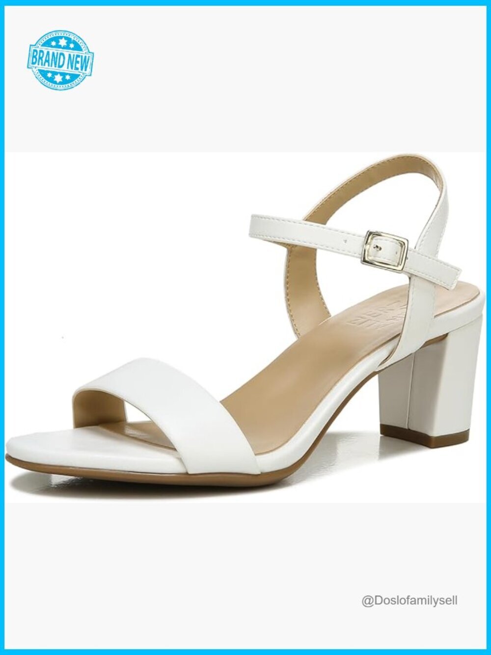 Minimal Block Heel Sandal Adjustable Buckle Ankle Strap Non-Slip Outsole